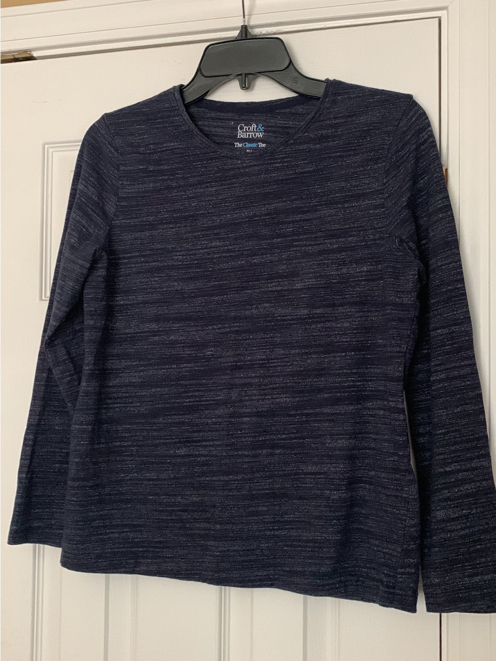 croft & barrow Black Heather Classic Tee with Blue Logo